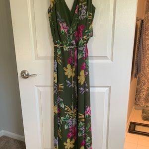 Floor length wrap dress